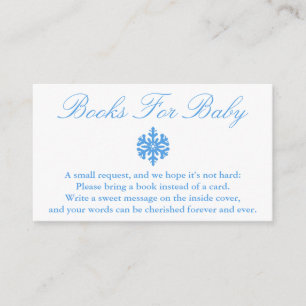 Carte D'accompagnement Livres De Baby shower De Flocon De Neige Pour Baby