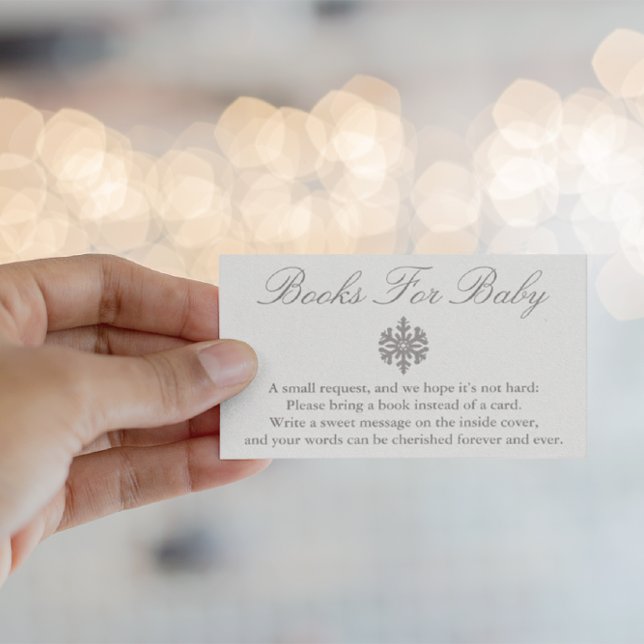 Carte D'accompagnement Livres De Baby shower De Flocon De Neige Pour Baby (Créateur téléchargé)
