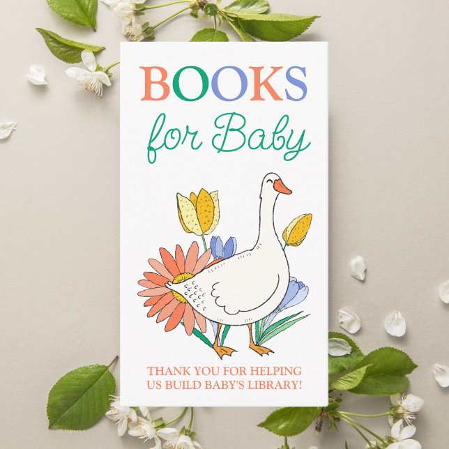 Carte D'accompagnement Livres de Baby shower de soie oie pour bébé (Créateur téléchargé)