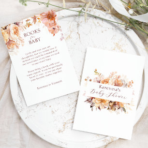 Carte D'accompagnement Livres de Baby shower Floral Blanc pour bébé