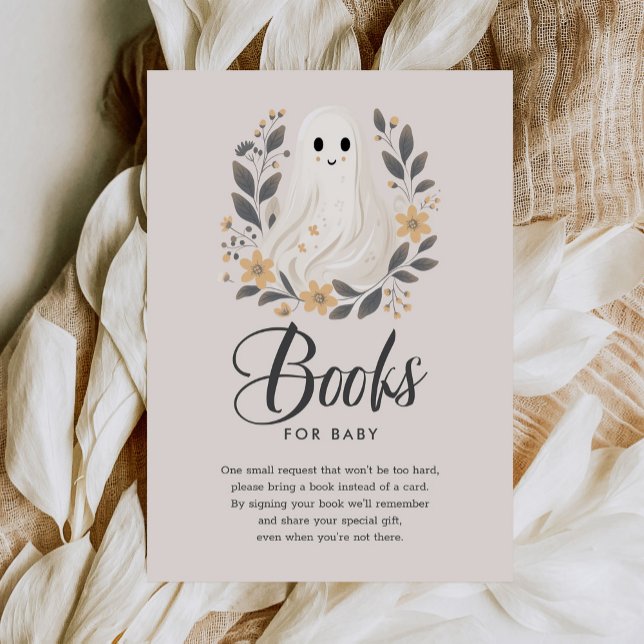 Carte D'accompagnement Livres de Baby Shower Little Boo Ghost pour Bébé  (Créateur téléchargé)