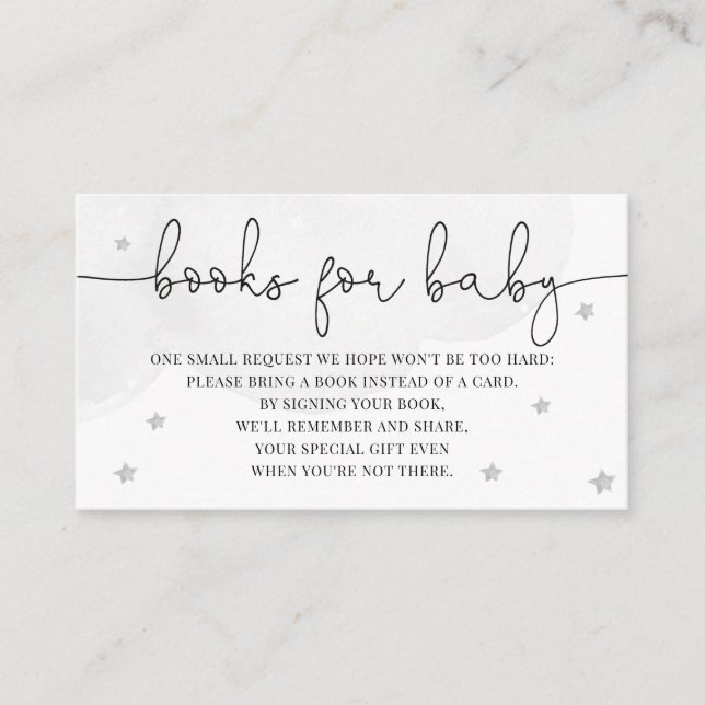 Carte D'accompagnement Livres De Baby shower Little Star Pour Baby Grey (Devant)