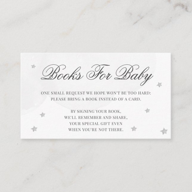 Carte D'accompagnement Livres De Baby shower Little Star Pour Baby Grey (Devant)