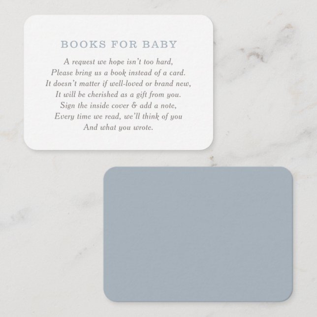 Carte D'accompagnement Livres de Baby shower nautique pour la demande béb (Devant / Derrière)