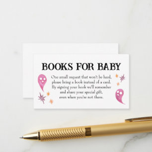 Carte D'accompagnement Livres de Baby shower Pink Halloween pour bébé