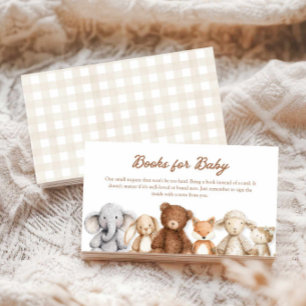 Carte D'accompagnement Livres de Baby-Shower pour Bébé aux Animaux Mignon