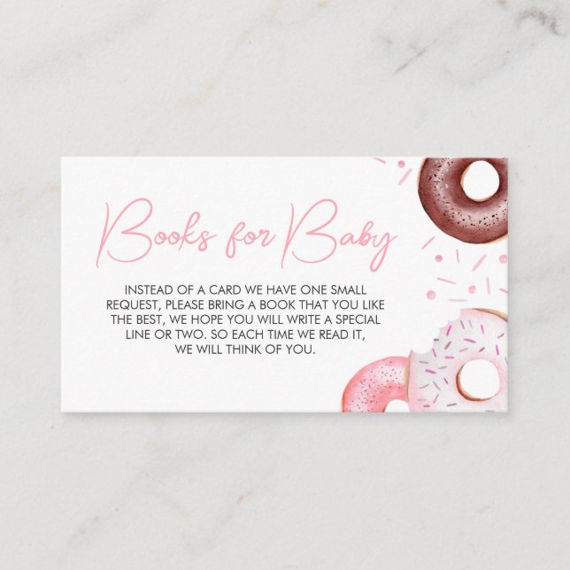 Carte D'accompagnement Livres de Baby shower pour bébé avec beignets et p (Devant)