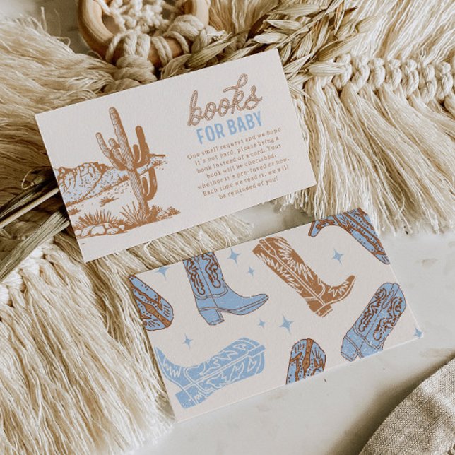Carte D'accompagnement Livres de Baby shower pour bébé Cowboy (Créateur téléchargé)