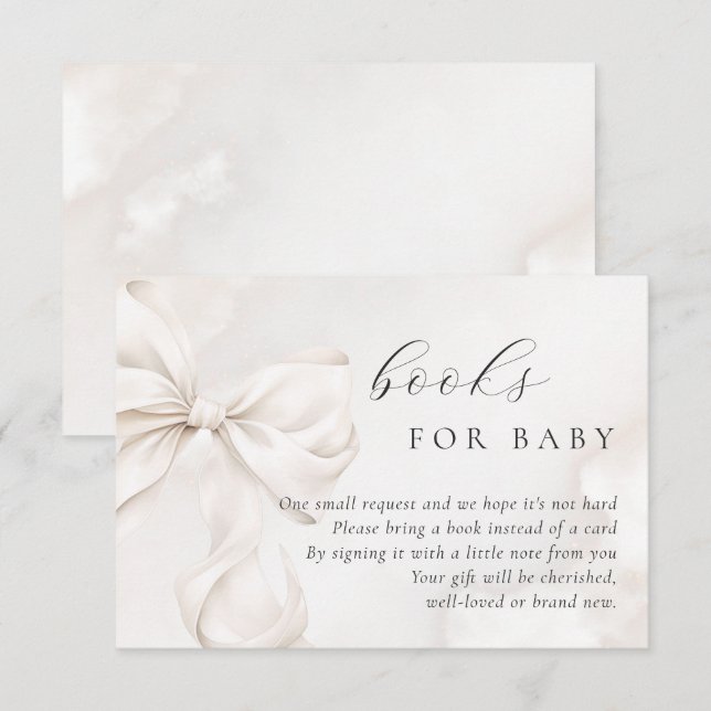 Carte D'accompagnement Livres de Baby shower pour bébé neutres selon le s (Devant / Derrière)