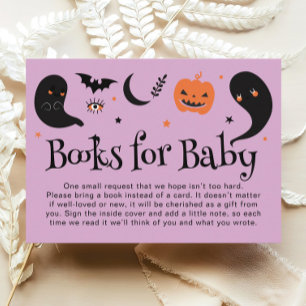 Carte D'accompagnement Livres de Baby shower pour bébé Purple Halloween
