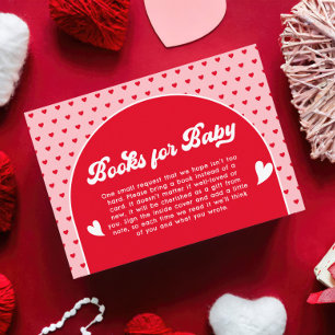 Carte D'accompagnement Livres de Baby shower Red Pink Valentines pour béb