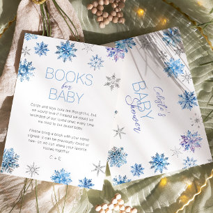 Carte D'accompagnement Livres de Baby Shower Simples Bébé Flocon de Neige