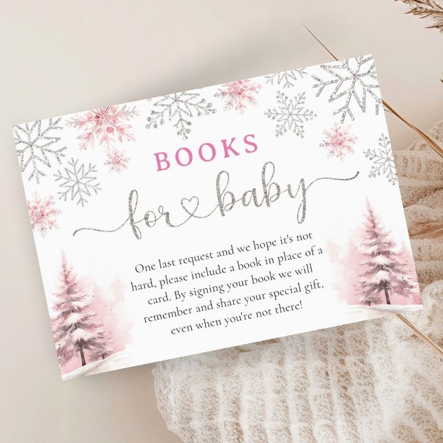 Carte D'accompagnement Livres de Baby shower Snowflake pour bébé (Créateur téléchargé)