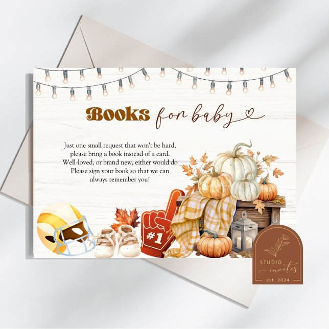 Carte D'accompagnement Livres de Baby shower Touchdown and Tiny Tots pour (Créateur téléchargé)