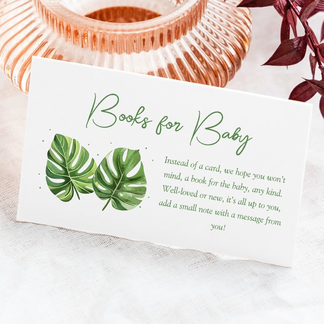 Carte D'accompagnement Livres de Baby shower Tropical Palm pour bébé (Créateur téléchargé)