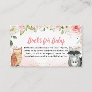 Carte D'accompagnement Livres de bébé de douche de bébé à fleurs roses po