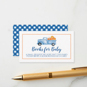 Carte D'accompagnement Livres de bébé Fête de bébé Citrouille Camion Bleu
