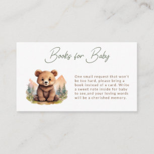 Carte D'accompagnement Livres de bébé ours mignon de la forêt pour bébé