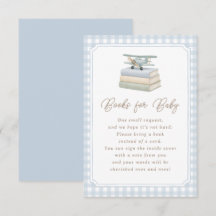 Livres de bébé pour Baby Shower avion bleu à carre