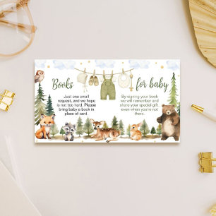 Carte D'accompagnement Livres de bébé pour la baby shower en forêt champê