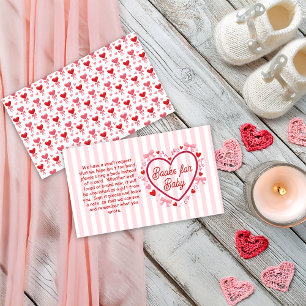 Carte D'accompagnement Livres de bébé pour une petite Saint-Valentin rose