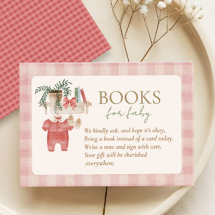 Carte D'accompagnement Livres de bébé Rose Fête Prénatale Bébé Livres Pou