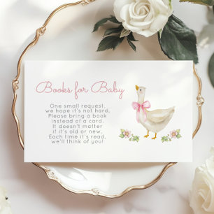 Carte D'accompagnement Livres de billets pour bébé avec un ruban rose et 