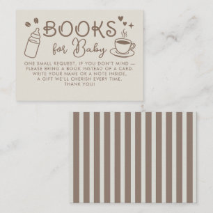 Carte D'accompagnement Livres de café Espresso pour demande de bébé