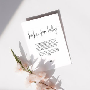 Carte D'accompagnement Livres de calligraphie élégants pour bébé, Baby Sh