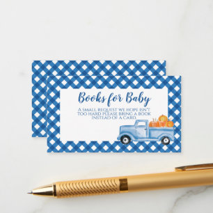 Carte D'accompagnement Livres de camion bleu pour bébé Shower de citrouil