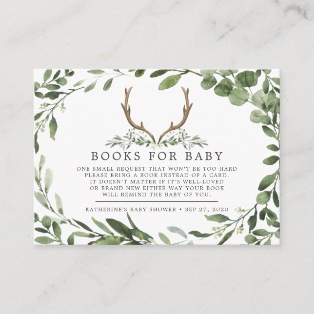 Carte D'accompagnement Livres De Cerfs De Bois De Lumberjack Pour Baby Ba (Devant)