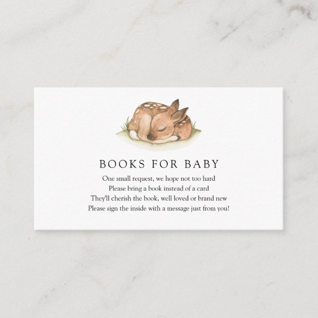 Carte D'accompagnement Livres de cerfs de Woodland pour Baby insert card (Devant)