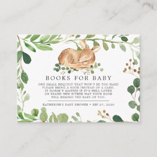 Carte D'accompagnement Livres De Cerfs Pour Baby Baby shower Card