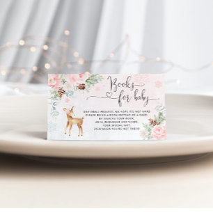 Carte D'accompagnement Livres de cerfs pour bébés roses de noël pour bill
