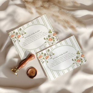 Carte D'accompagnement Livres de citrouille verte moderne pour Baby Showe