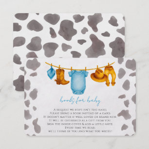 Carte D'accompagnement Livres de Cowboy pour Baby Insert Card Boy