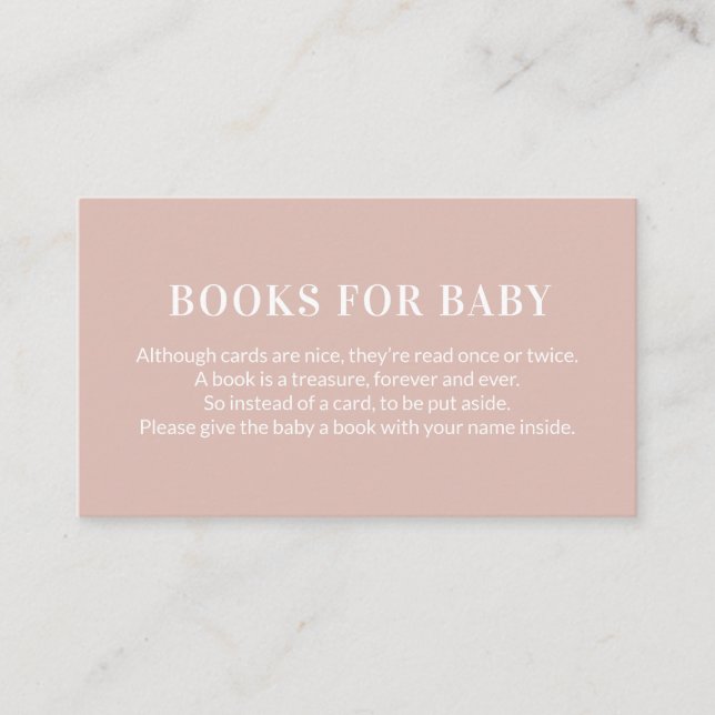 Carte D'accompagnement Livres de demande de livre pour bébé rose (Devant)