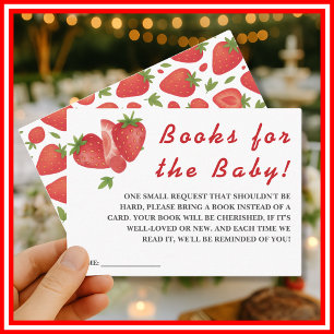 Carte D'accompagnement Livres de douche de bébé à la fraise douce