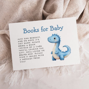 Carte D'accompagnement Livres de douche pour bébé dinosaure bleu mignon