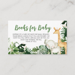 Carte D'accompagnement Livres de Fête de Bébé Safari Bébé Sauvageonne pou
