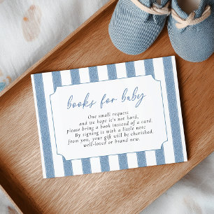 Carte D'accompagnement Livres de Fête de Naissance Blue Jeans Bébé