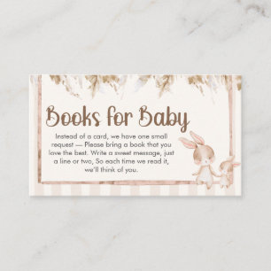 Carte D'accompagnement Livres de Fête de Naissance de Petit Lapin pour Bé