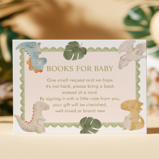 Carte D'accompagnement Livres de Fête de Naissance Dino Boy pour Bébé