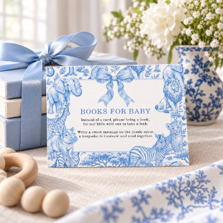 Carte D'accompagnement Livres de Fête de Naissance Safari Toile de Jouy p