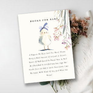 Carte D'accompagnement Livres de fleurs aquarelles de poussin mignon pour