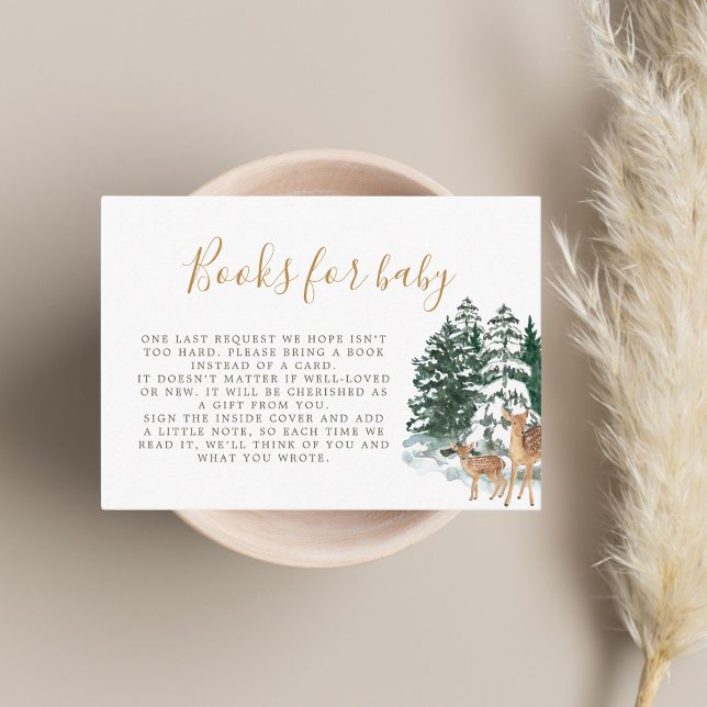 Carte D'accompagnement Livres de forêt d'hiver pour bébé (Créateur téléchargé)