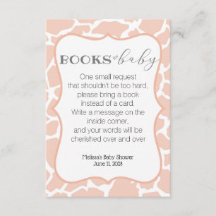 Carte D'accompagnement Livres de Giraffe pour bébé rose pour bébé