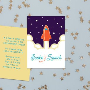 Carte D'accompagnement Livres de lancement de fusée pour bébé rouge & vio