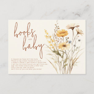 Carte D'accompagnement Livres de livres fleurs sauvages pour bébé