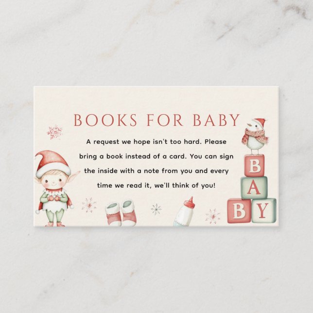 Carte D'accompagnement Livres De Noël Du Pôle Nord Pour Bébé (Devant)